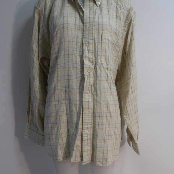 Mens Peter Elliot Beige, Multi Color Plaid Button Down Shirt XL - Picture 3 of 8